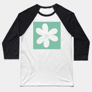 Flower Outline - teal Baseball T-Shirt